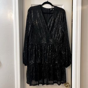 Black Sequin Mini Dress